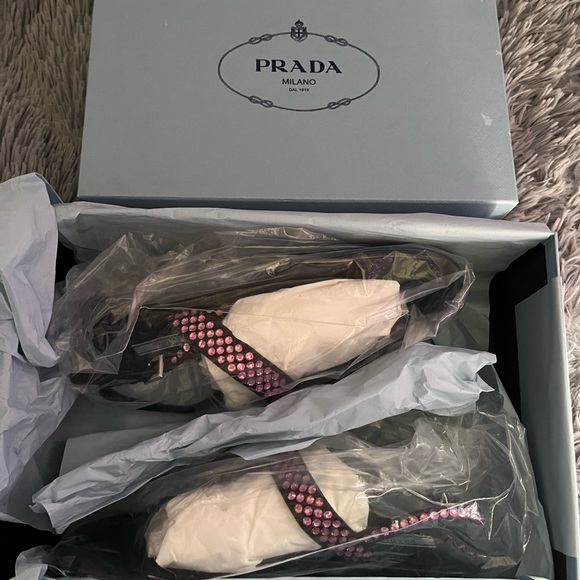Prada pink swarvoski crystal sandals NIB - Picture 10 of 10